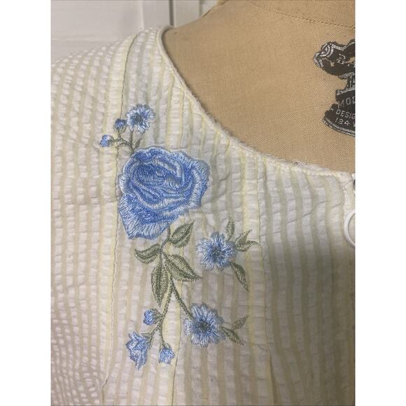 Charter Club Intimates Nightgown Housecoat Robe Seersucker Cotton Modest Large - Picture 4 of 8